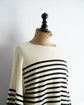 MILAN RIB BOAT NECK BORDER KNIT