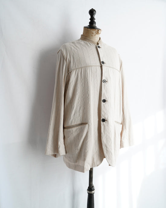 TYROLEAN JACKET -Rayon Linen Stripe Fab-