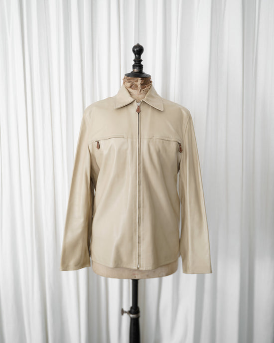 HERMES Lamb Leather zip blouson