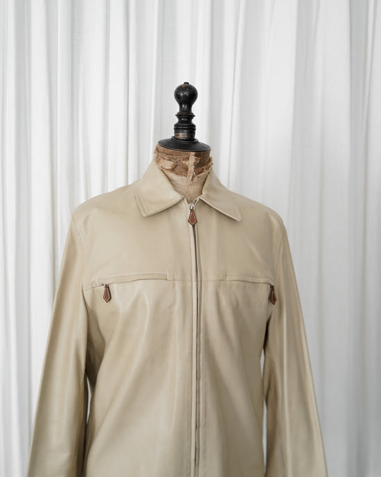 HERMES Lamb Leather zip blouson