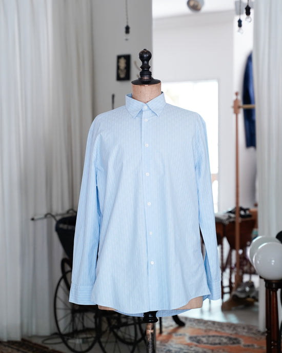 Made in France HERMES Serie Botton Stripe & Horse Jacquard B.D shirt