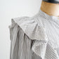 Cotton Stripe Parachute Shirring Shirts