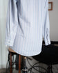 Made in France HERMES Serie Button Blue stripe shirt