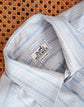 Made in France HERMES Serie Button Blue stripe shirt