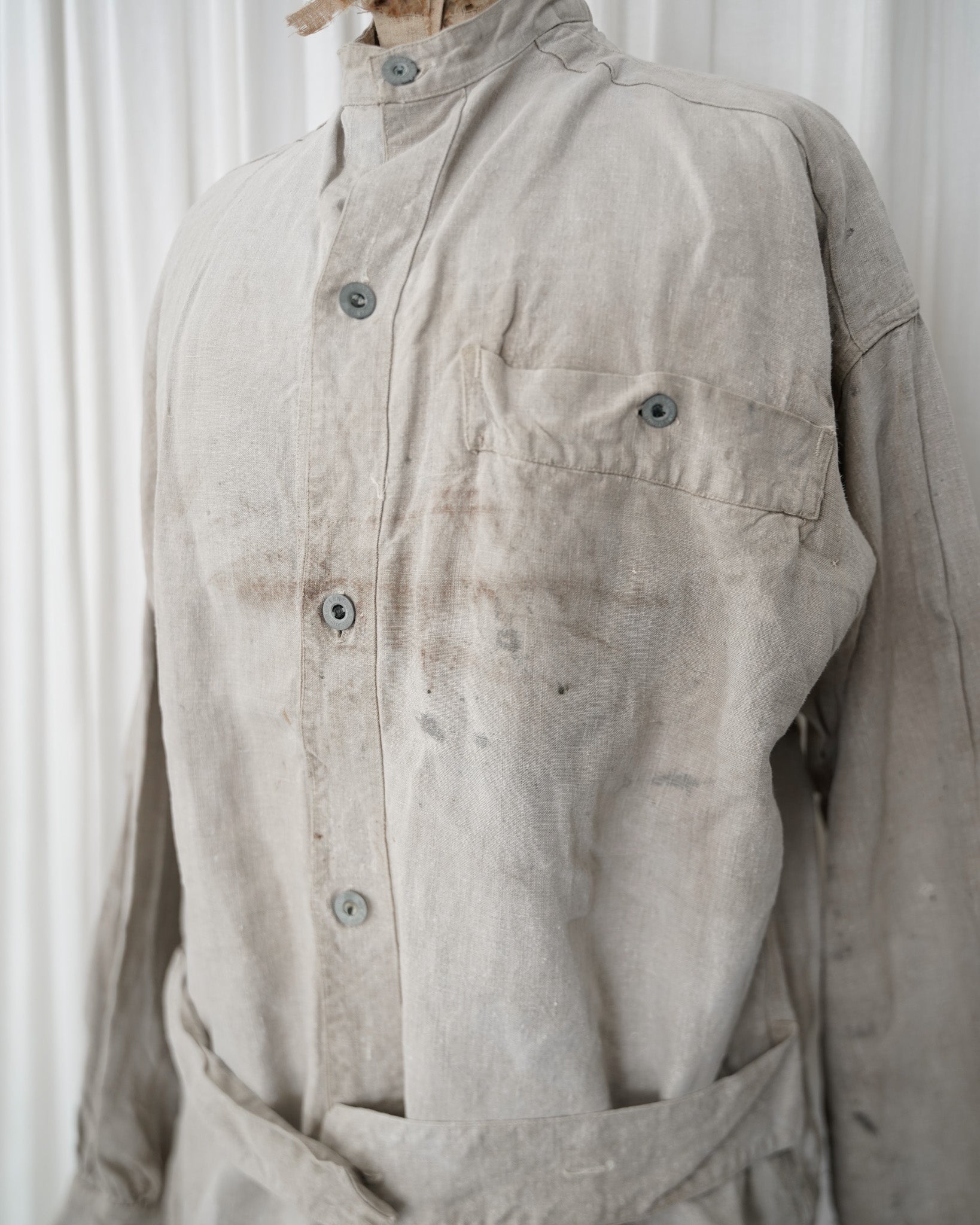 1940's French Army Full open linen bourgeron jacket – Maison ma