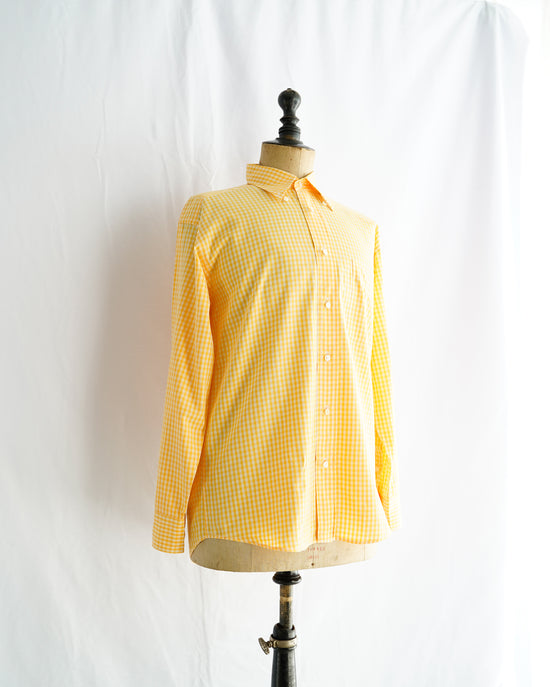 Made in France HERMES Yellow check B.D. shirt