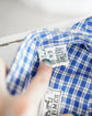 Made in France HERMES Blue check summer cotton shirt