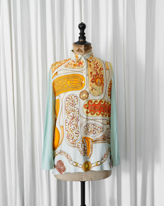 HERMES Made in Italy silk cashmere switching pullover