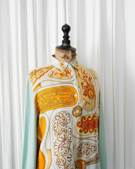 HERMES Made in Italy silk cashmere switching pullover