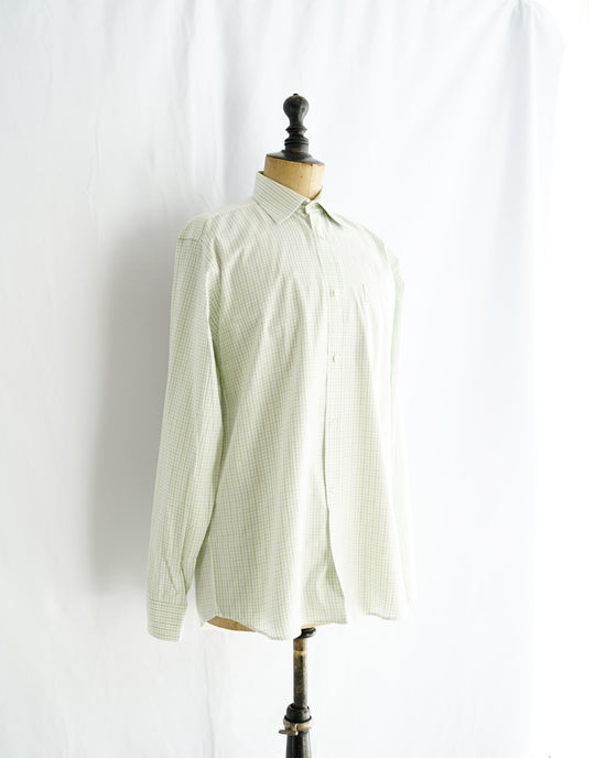 Made in France HERMES L.Green check shirt