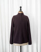 HERMES Made in Italy Yak wool leather trim half zip knit