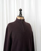 HERMES Made in Italy Yak wool leather trim half zip knit