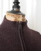 HERMES Made in Italy Yak wool leather trim half zip knit