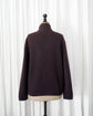 HERMES Made in Italy Yak wool leather trim half zip knit