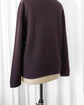 HERMES Made in Italy Yak wool leather trim half zip knit