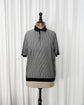 BALLANTYNE Two Tone Ribbed Cotton Knit Polo Shirt