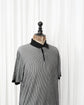 BALLANTYNE Two Tone Ribbed Cotton Knit Polo Shirt