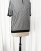 BALLANTYNE Two Tone Ribbed Cotton Knit Polo Shirt