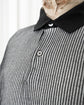 BALLANTYNE Two Tone Ribbed Cotton Knit Polo Shirt