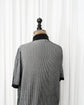 BALLANTYNE Two Tone Ribbed Cotton Knit Polo Shirt