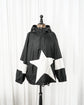 90s JET SET "the Wave" Black & White Star Nylon Anorak Jacket