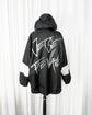 90s JET SET "the Wave" Black & White Star Nylon Anorak Jacket