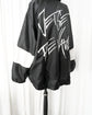 90s JET SET "the Wave" Black & White Star Nylon Anorak Jacket