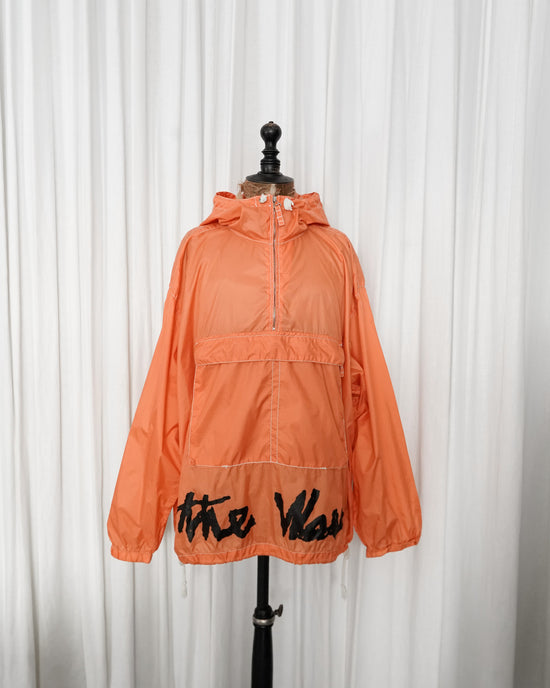 90s JET SET "the Wave" Neon Orange Nylon Anorak Jacket