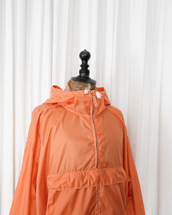 90s JET SET "the Wave" Neon Orange Nylon Anorak Jacket