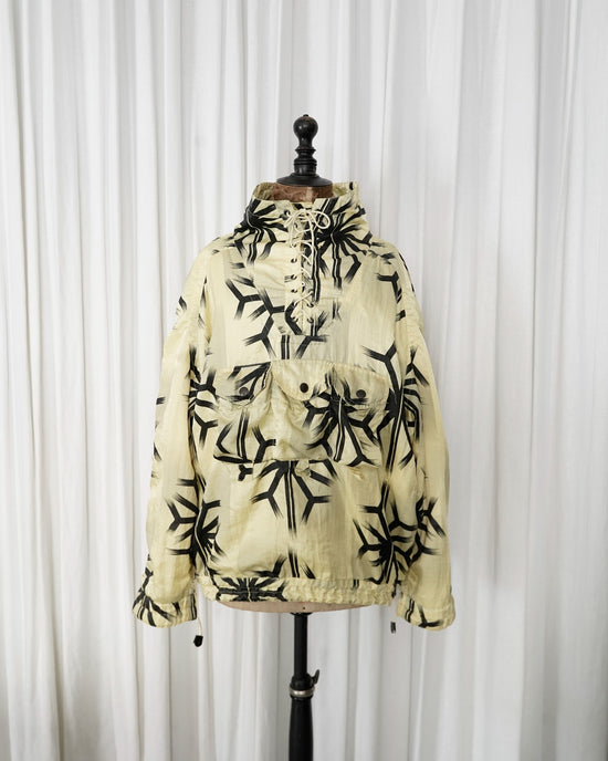 80s JET SET "Snowflake" Glazed Nylon Lace Up Anorak Jacket