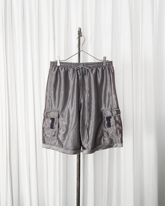 EMPORIO ARMANI SWIMWEAR "Metallic Mesh" Cargo Swim Shorts MADE IN ITALY