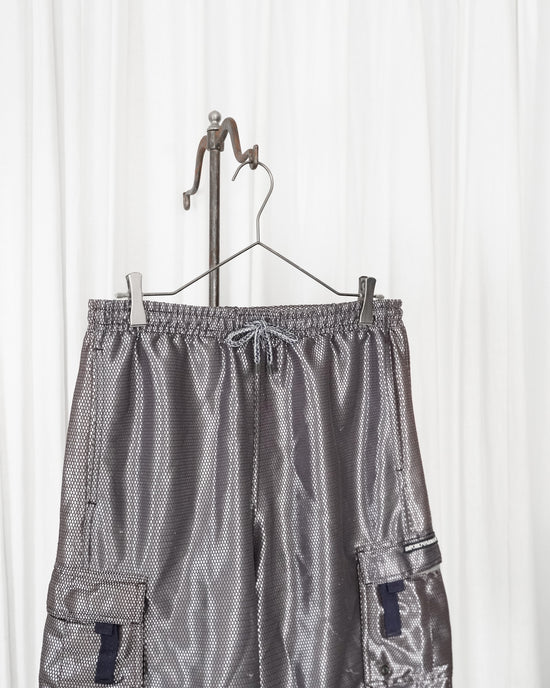 EMPORIO ARMANI SWIMWEAR "Metallic Mesh" Cargo Swim Shorts MADE IN ITALY