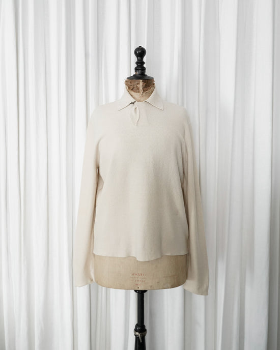 90s Hermes Wool Cotton Knit Polo Knit Pullover