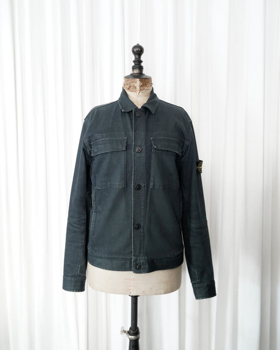 2018ss STONE ISLAND "Foam Resin Treated" Stretch Denim Jacket
