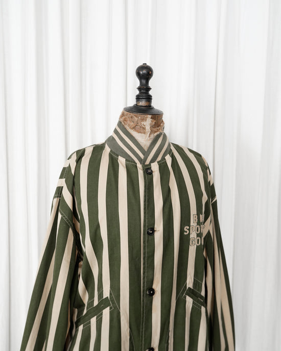 1980s BONEVILLE Sporting Goods Vertical Striped Bomber Jacket "IDEAS FROM MASSIMO OSTI"