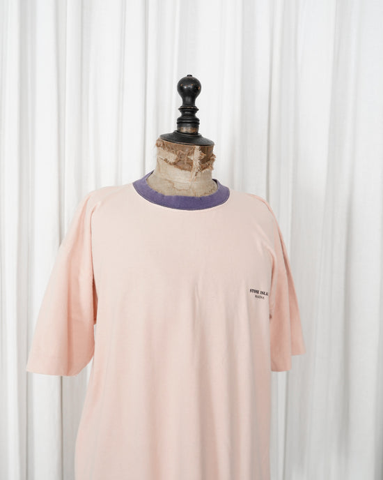 1980s STONE ISLAND MARINA Ringer Tee "IDEAS FROM MASSIMO OSTI"