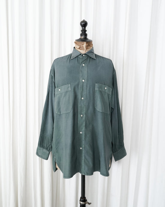 1988s STONE ISLAND Silky Garment Dyed Shirt "IDEAS FROM Massimo Osti"