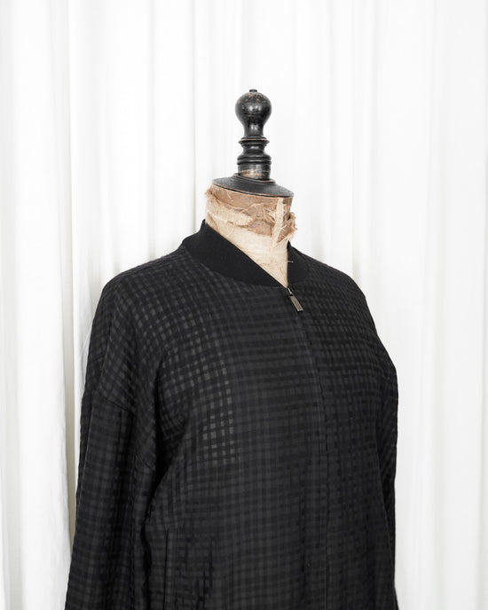 EMPORIO ARMANI 2020SS Wool & Silk Sheer Check Bomber Jacket Made in ITALY