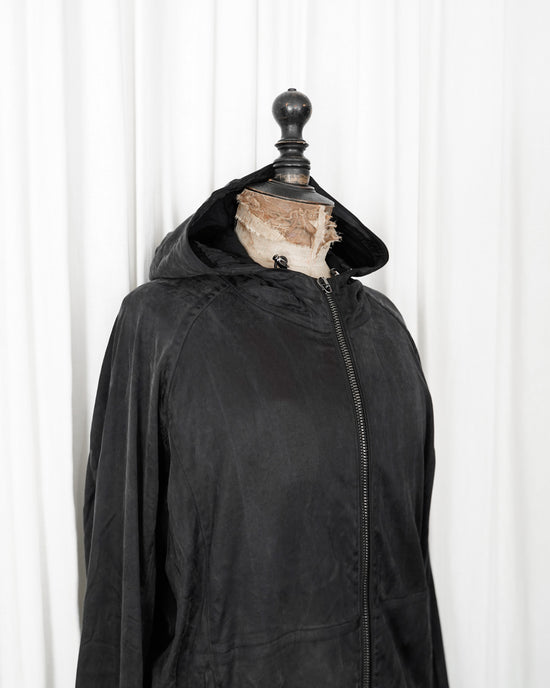 GIORGIO ARMANI 2017AW Viscose & Cupro Stretch Hooded Blouson Made in ITALY
