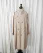 90s EMPORIO ARMANI Viscose Nylon Trench Style Bal Collar Coat Made in ITALY