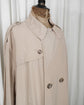 90s EMPORIO ARMANI Viscose Nylon Trench Style Bal Collar Coat Made in ITALY