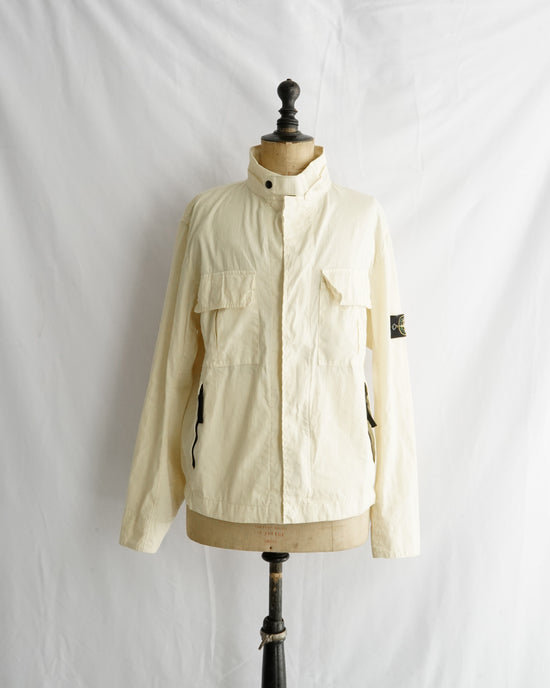 Stone island LINO FLAX stand collar zip jacket