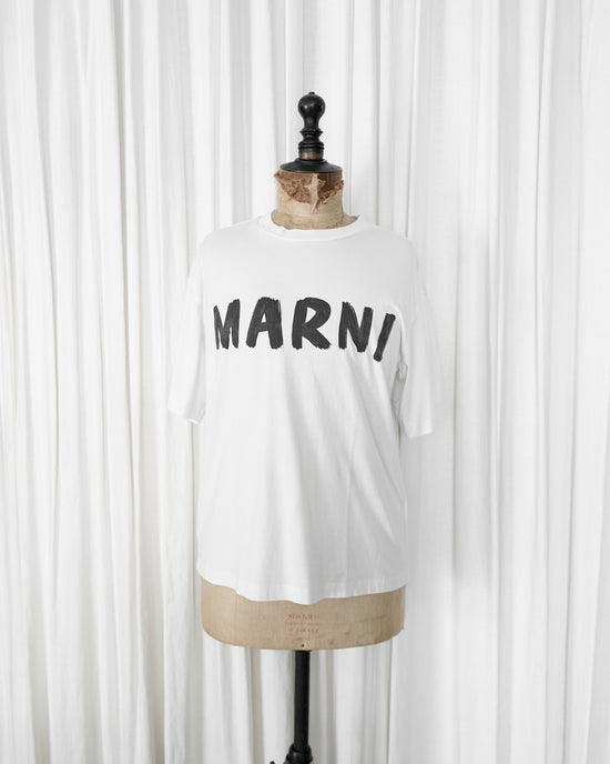 2021SS MARNI Brush Stroke Logo Over Tee