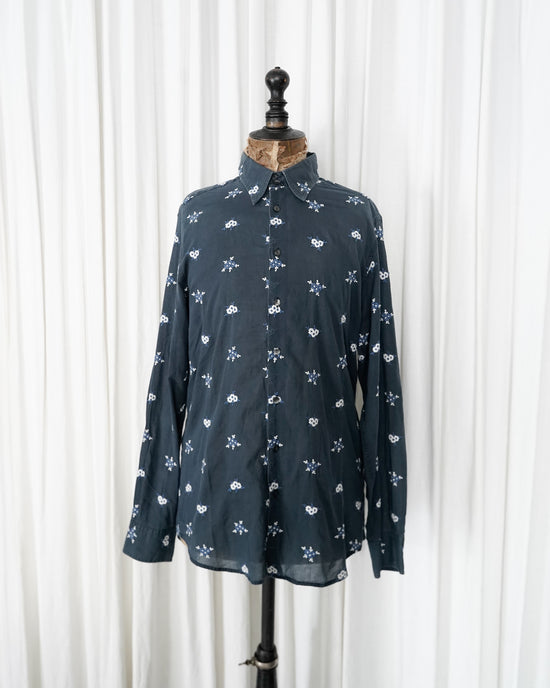 90s DOLCE&GABBANA All over floral embroidered cotton shirt Made in Italy