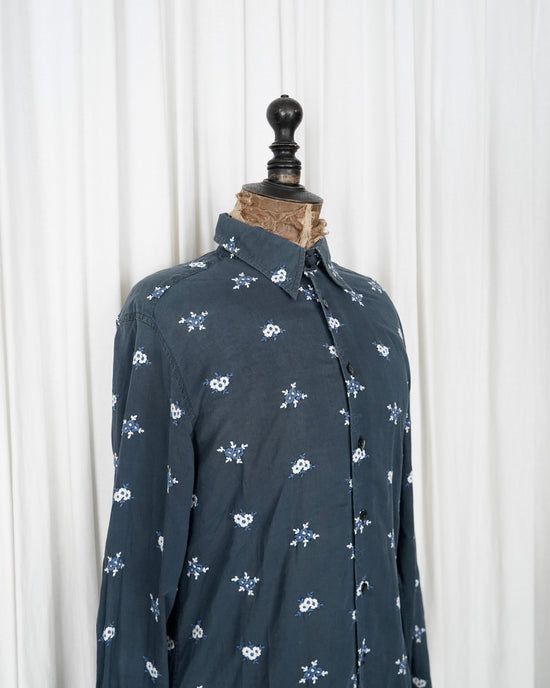 90s DOLCE&GABBANA All over floral embroidered cotton shirt Made in Italy