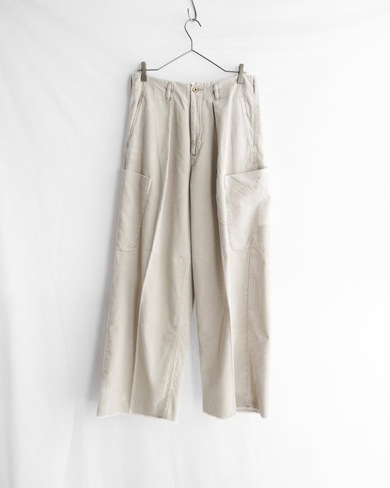 TUCK BAGGY CARGO PANTS - 12W Corduroy Sun Fade Processing -