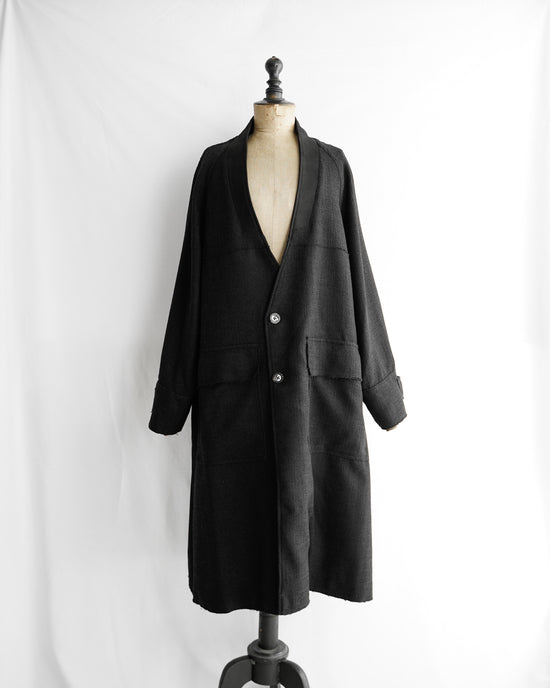 TWEED COLLARLESS COAT