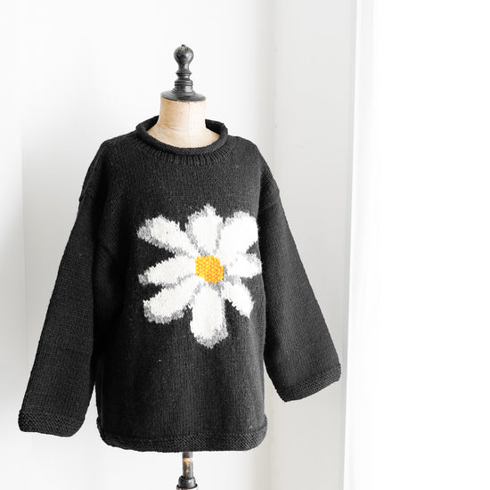 Roll Neck Knit-Flower