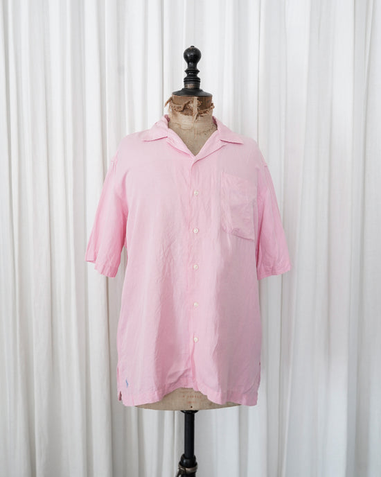 90s Polo by Ralph Lauren "CALDWELL" Coral Pink Linen Shirt