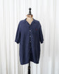 90s Polo by Ralph Lauren Midnight Navy Linen Open Collar Shirt